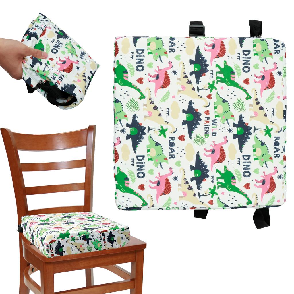Children Booster Seat Pad Kids Dining Table Non Slip Cushion Adjustable Car Safety Belt and Fastening Strap Thickened Breathable