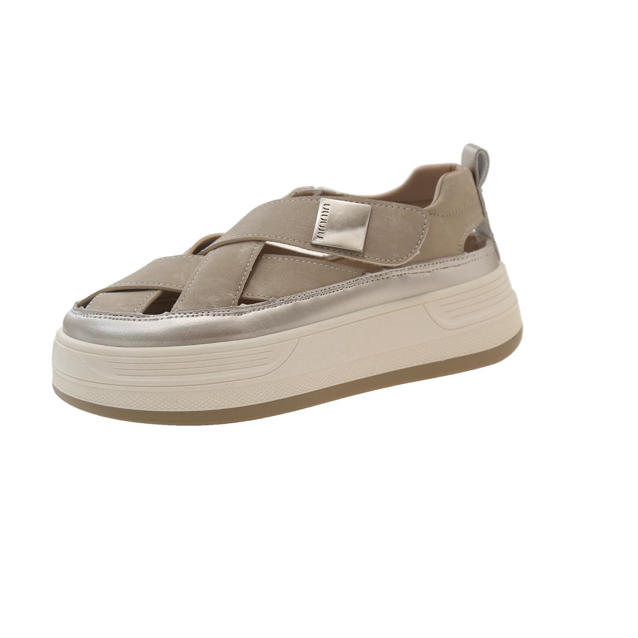 

Модная женская обувь 2024 года, модные женские сандалии Baotou, новые повседневные сандалии с круглым носком, женские летние сандалии на твердой платформе Zapatos Mujer 40 коричневый