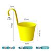 Hanging Tin Flower Pot with Detachable Hook for Courtyard or Fence