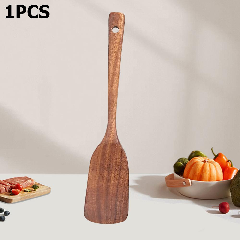 

2PCS Wooden Spatula for Cooking Slotted Turner Spatula Long Handle Kitchen Utensils Set Wood Frying Spatula Cooking Baking Tools