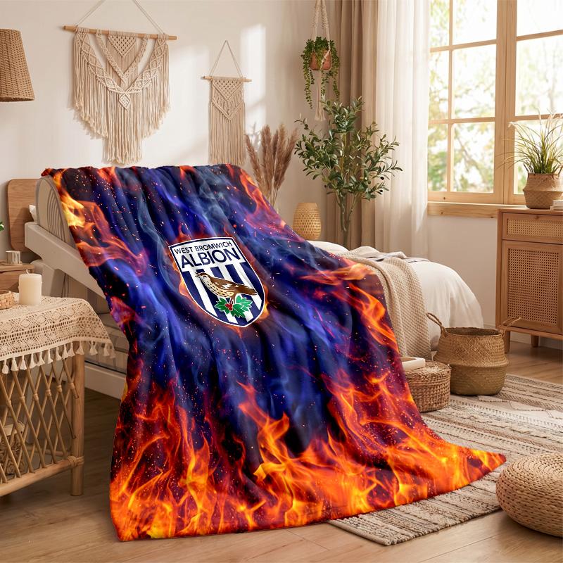 West Bromwich Albion Football Print Flannel Blanket Soft Warm Sofa Bed Throw Blanket For Home Office Bedroom