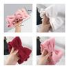 Wash Hairband Simple Hair Turban with Ribbon [Facial 3-Color Set] Fluffy, Cute, (Red, White, Pink)
