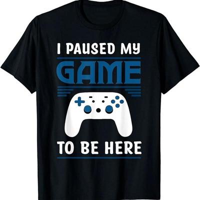 I Paused My Game To Be Here Mens Boys Funny Gamer Video T Shirt