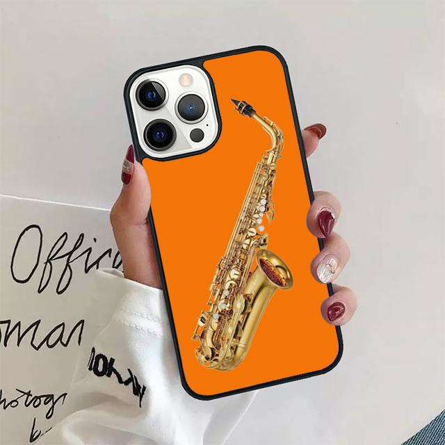 Saxophone Watercolor Art Phone Case Cover For iPhone 17 Air 15 16 14 13 12 Pro Max 11 Pro Max Plus Coque Shell