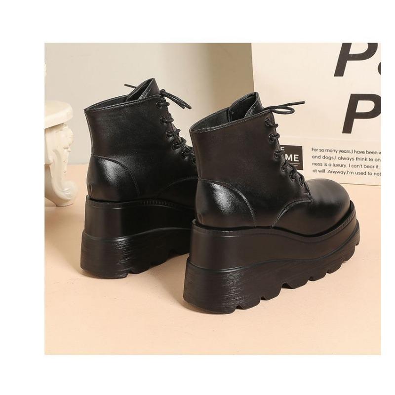 Height Increasing Women High Heels British Style Short Boots