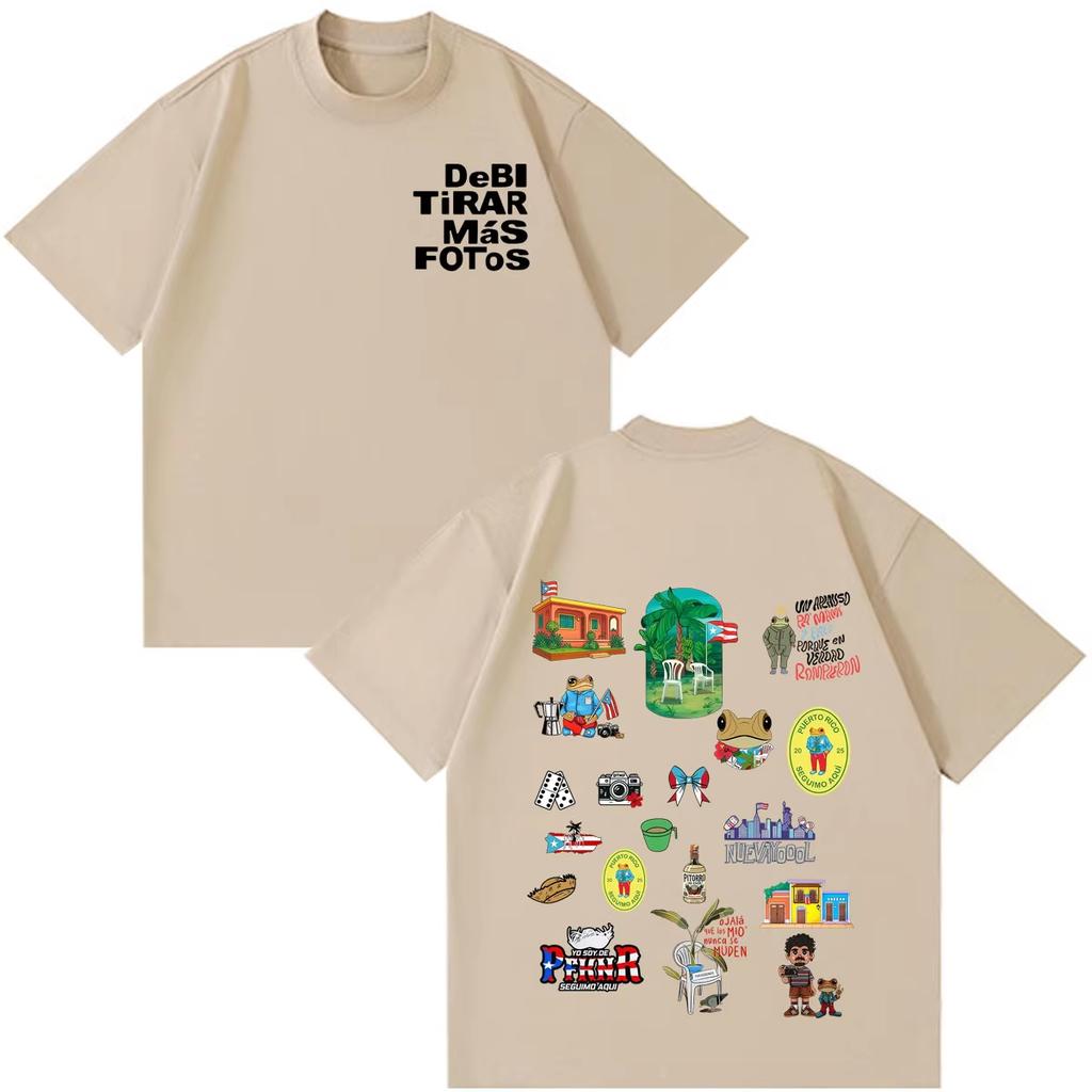 Summer Fashion Trendy Tee Unisex Women Fashion Clothing Rapper Bad Bunny Tour Debi Tirar Mas Fotos DTMF Print Tshirt YK