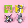 Creative Personality Cat and Mouse Metal Badge Tom Jerry Alloy Brooch Pin Decoration