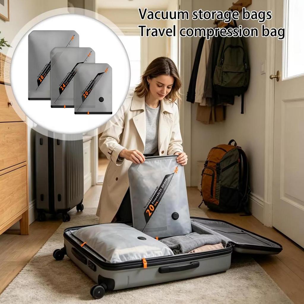 Bolsas de Almacenamiento al Vacío para Ropa, Edredones y Viajes - Bolsas de Compresión para Ahorrar Espacio en Ropa y Ropa de Cama