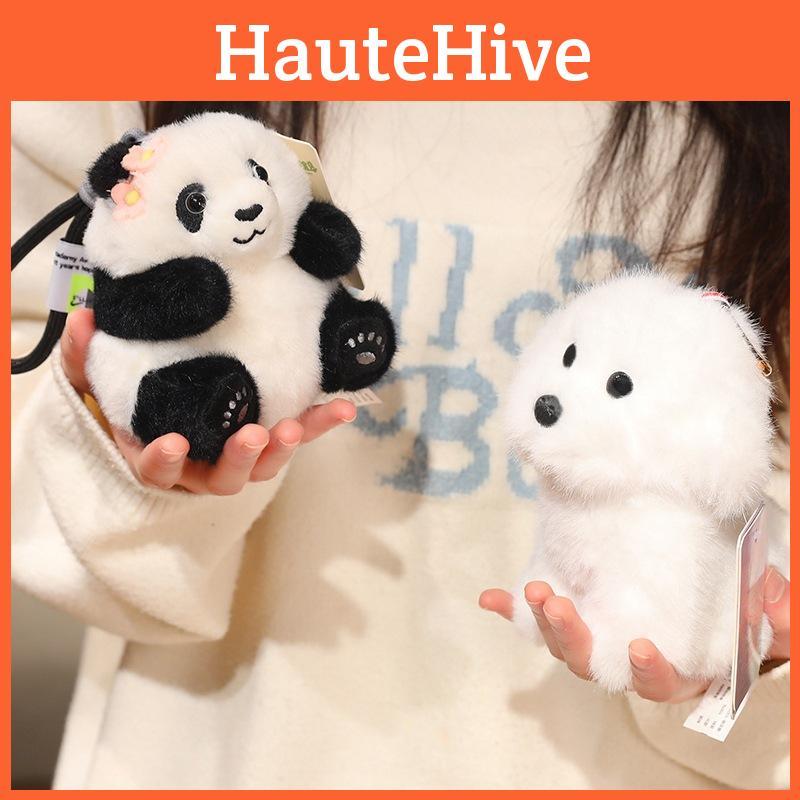 Panda Penguin Dog Pendant Animal Plush Doll Keychain Toy Backpack Decoration