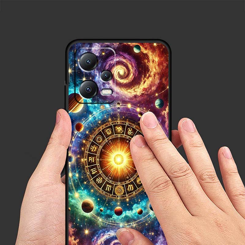 Cosmic Starry Sky Pattern Phone Case For Xiaomi Redmi Note 15 14 13 12 12S 11E 11 11S Pro Plus 4G 5G Black Soft TPU
