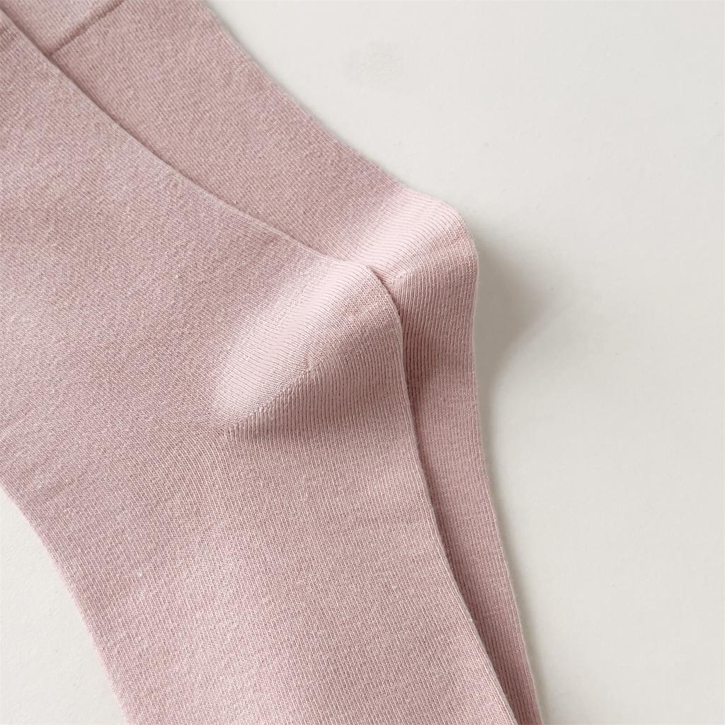 Women's Long Tube Socks Autumn and Winter Simple Solid Colors Pile Socks Ins Trendy Cotton Flat Mouth Middle Tube Socks