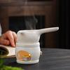 Ceramic Double Boiler Incense & Essential Oil Burner: Modern Minimalist Design for Indoor Aromatherapy, Air Purification & Odor Removal.