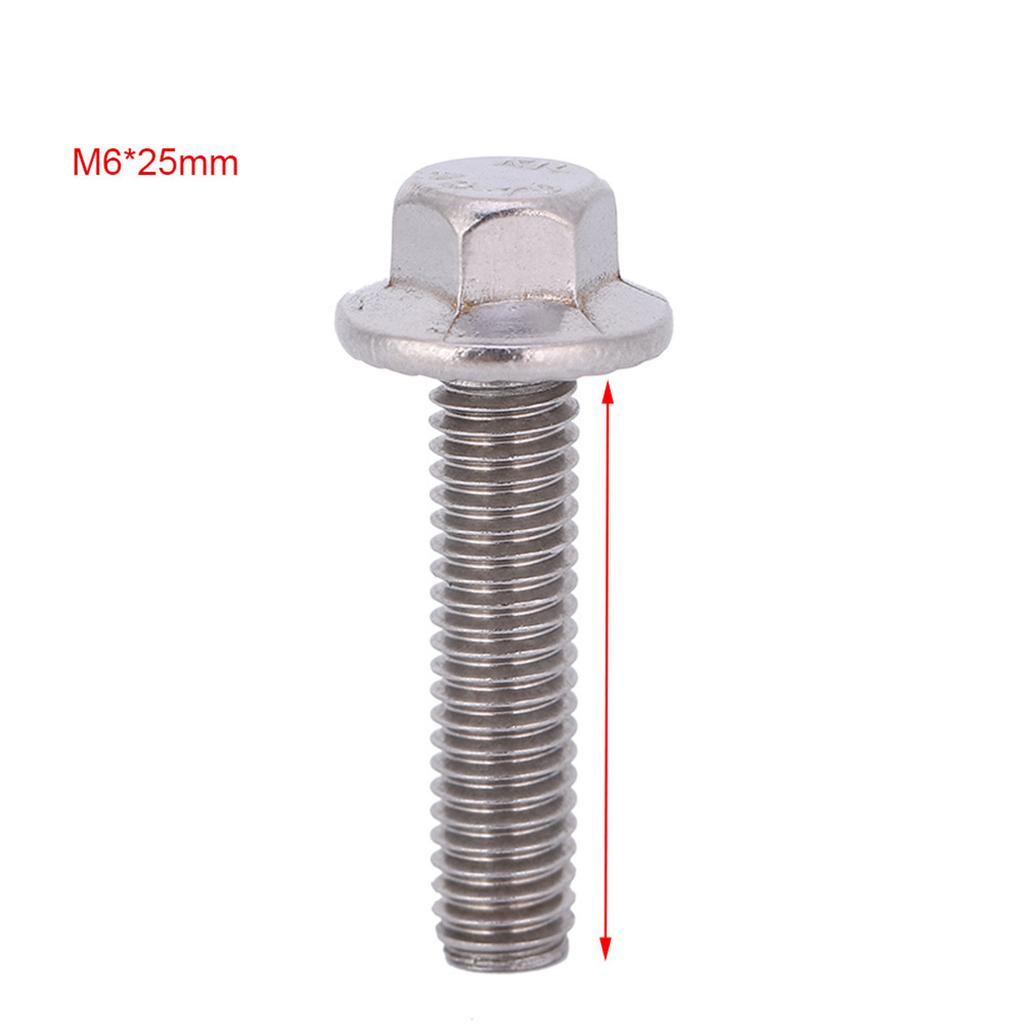 10pcs M6 Stainless Steel SS304 Hex Flange Screws   Washer Head  S Fastener
