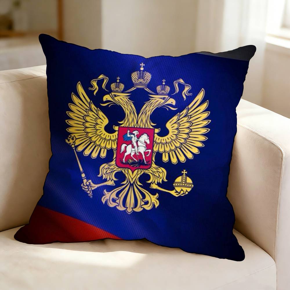 Russian Flag  Square DoubleSided Printed Pillow Case Bedroom Bedside Pillow Sofa Cushion Cover