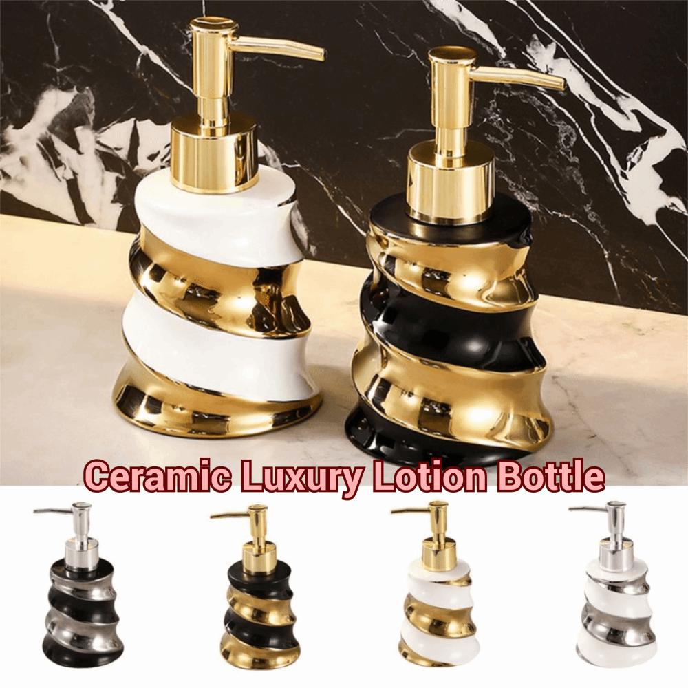 Small Ceramic Luxury Lotion Bottle Refillable 200ml Countertop Sink Soap Dispenser Waterproof Reusable Sub Bottle
