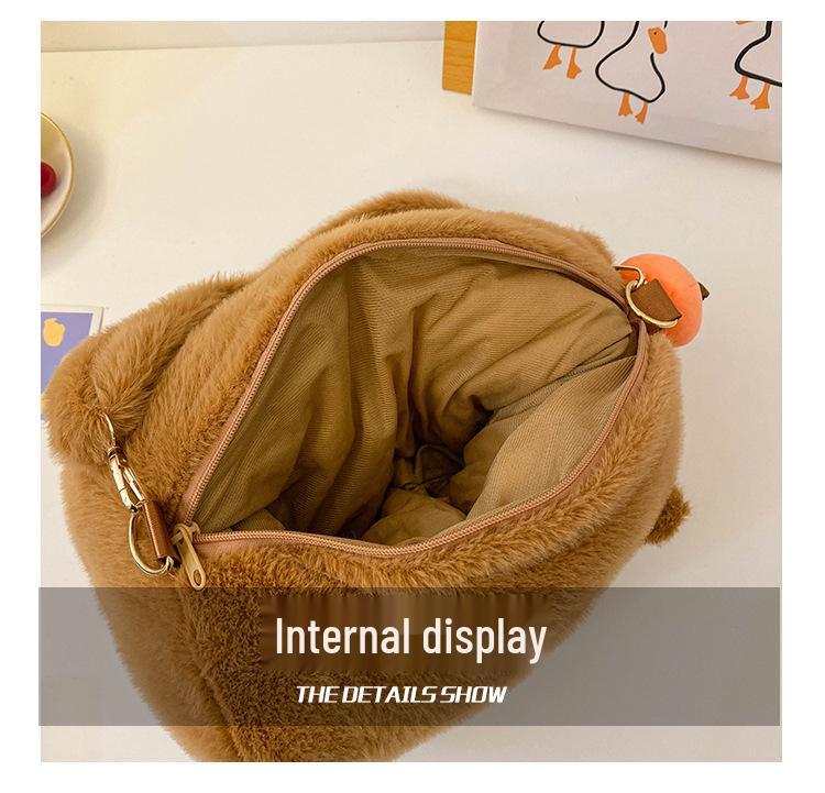 Adorable Capybara Plush Backpack & Shoulder Bag