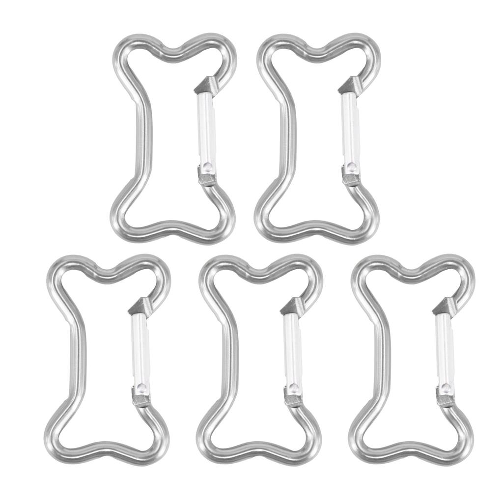5Pcs Aluminum Alloy Bone Shape Spring Clasps Snap Hook Clip Carabiner Keychains Bag Clip Hook Buckle Connectors