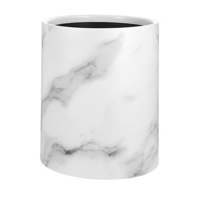 Double Layer Marble Texture Trash Can Plastic Waste Container Large Round Garbage Bin Decorative Wastebasket for Living Room