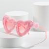 Summer 2022 Heart-Shaped Gradient Pink Sunglasses: Trendy, Fun, Plush European & American Style