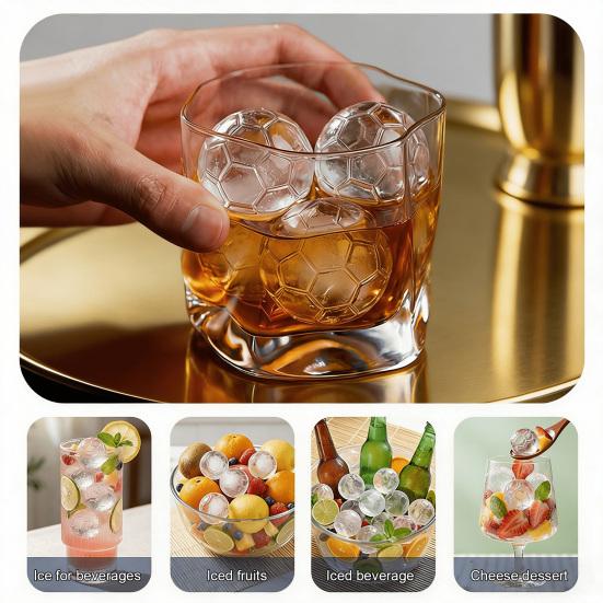 Soccer Ball Ice Cube Tray, World Mug Shape Silicone Mold for Freezer & Oven, Easy Release Non-Stick BPA-Free Chocolate Jelly Candy Mold