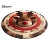 Cozy Christmas Room Decor 3D Illusion Rug, Round Xmas Tree Area 24" 47" Modern Rug Santa Claus Snowman Floor Mat for Living Bedroom Holiday