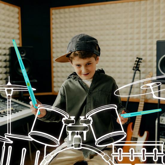 1 Set Air Drum Kit with Drumsticks Pedals Audio Converter Speaker 3D Motion Sensing Electric Drum Beginners Virtual Drum Percussion Instrument