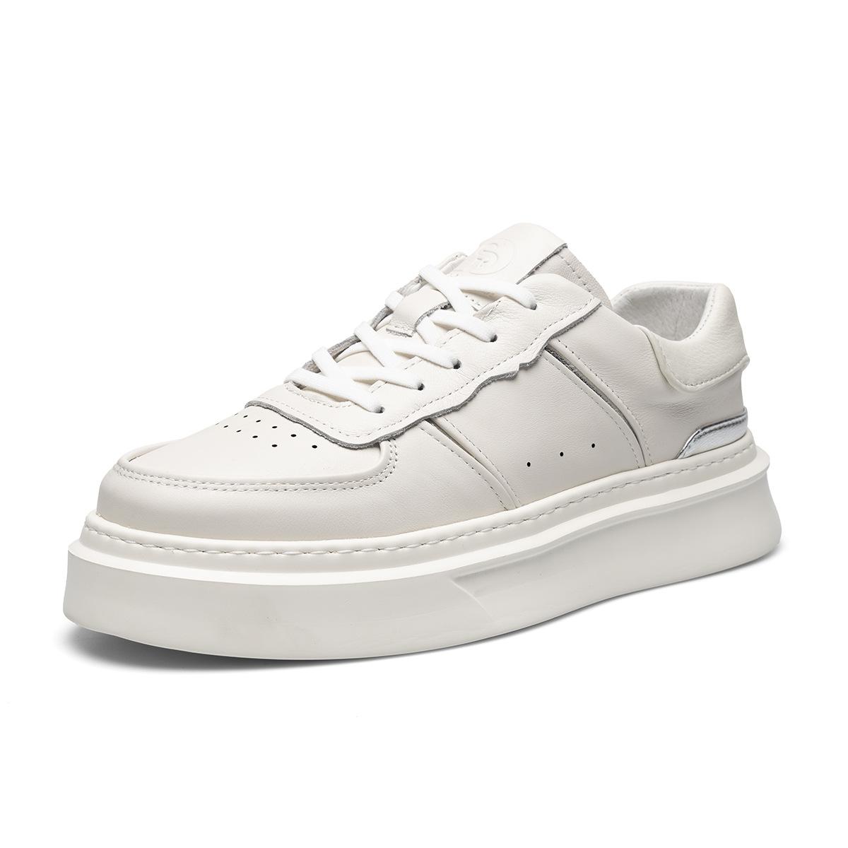 

Men s shoes spring and summer new trend versatile fashion casual board shoes men s Korean version thick-soled low-top lace-up white shoes tide 44