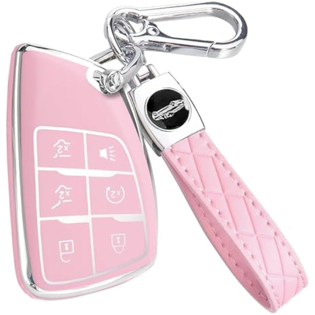 Schlüsselanhängerhülle für Chevy Suburban Tahoe GMC Yukon Denali Buick Enclave mit Schlüsselanhänger Premium Weiche TPU Schlüsselanhängerhülle Fernschlüsselhalter 6 Tasten