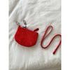 New neck mini bag, suede, autumn and winter simple shoulder bag, solid color niche lipstick change plush bag