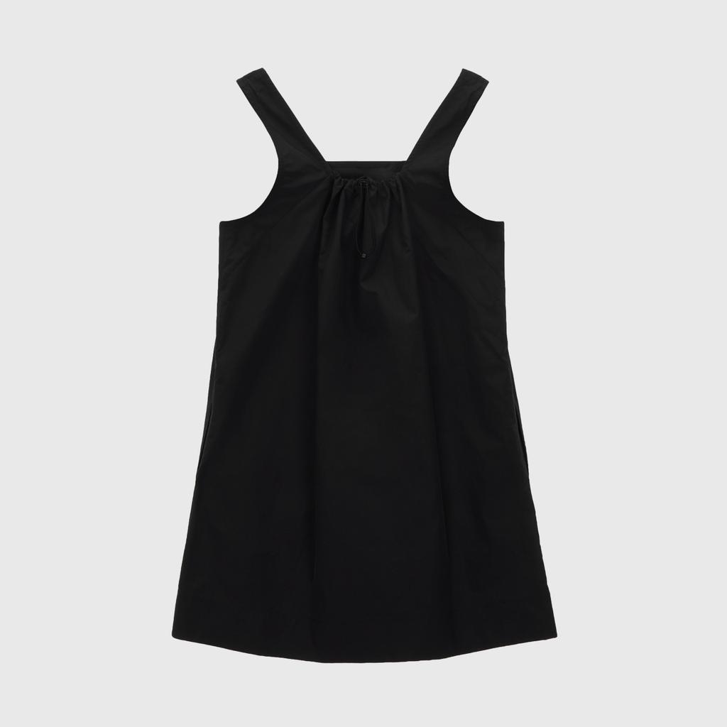 Rick Back String Detail Loose Fit Dress (Black)_L4B1-Op01C