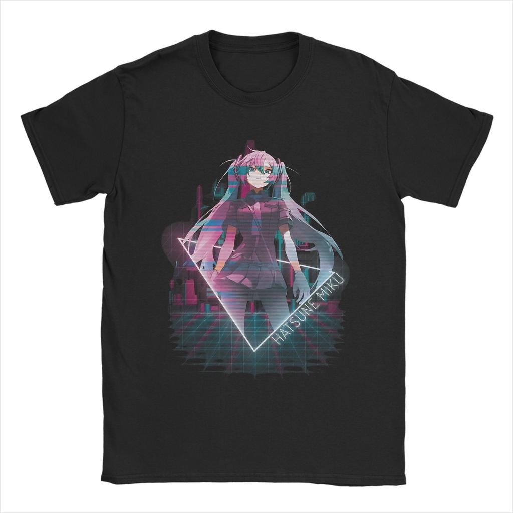 Hatsune Miku T Shirt Unisex Unisex Cotton Vintage Tshirt Round Collar Anime Tees Short Sleeve Clothes Gift Idea