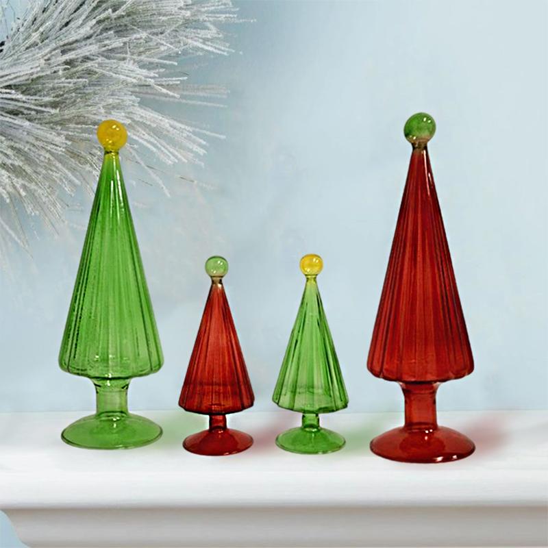 1PC Handmade Crystal Holiday Gift Gift for Colleague Glass Christmas Tree Decor Office Christmas Decoration