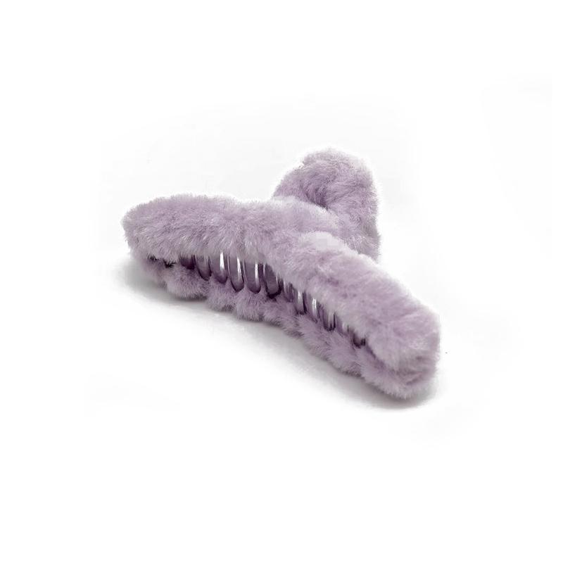 Winter Plush Hair Claw Elegant Acrylic Hairpins Women Hair Clip Barrette Crab Headwear Girls Hair Accessories