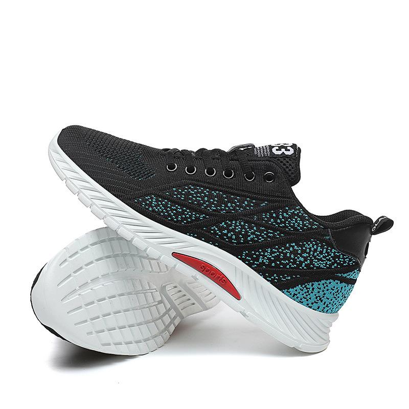 Foreign Trade Fly-woven Sports Shoes Mesh Shoes Outdoor Wear-resistant Running Casual Shoes Invisible Height Increase 6cm Men's Shoes
