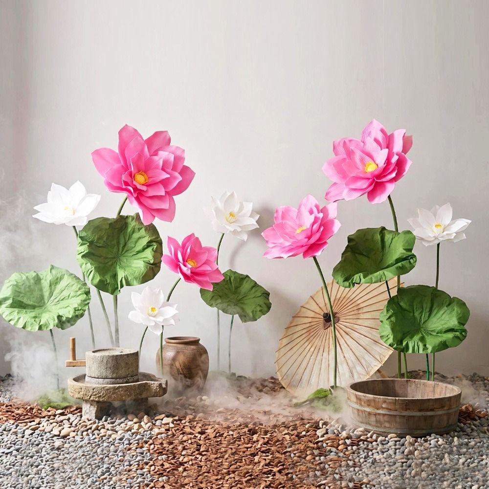 Fiori Giganti Decorativi 30/40/50CM Loto Loto Realistico Decorazione Giardino Decorazione Festa