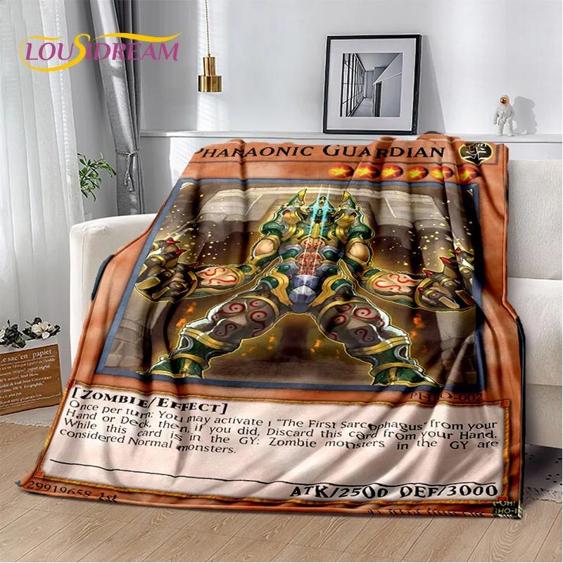 3D Monster Gold Card Cartoon Yu-Gi-Oh Anime Dack Magician Game Soft Flannel Blanket for Bed Bedroom Sofa Picnic,Outdoors Leisure