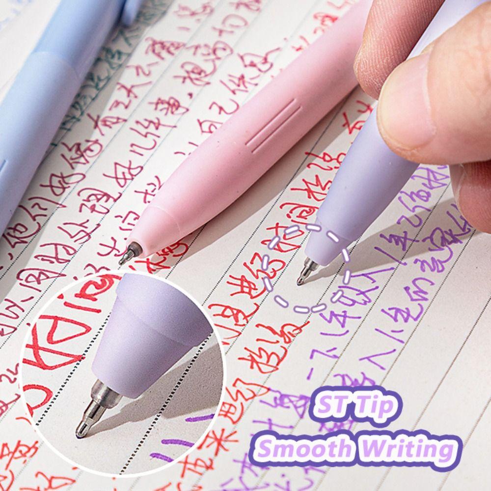 6Colors/Set Press Type Color Gel Pen Color Ink Macaron/Morandi/Retro Color Neutral Pen 0.5mm ST Tip Signing Pen Students Gift