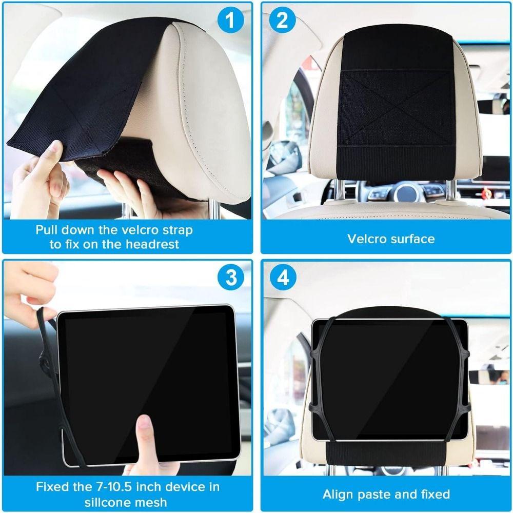Black Car Headrest Tablet Holder Tablet Mount for Car Back Seat Road Trip Essential