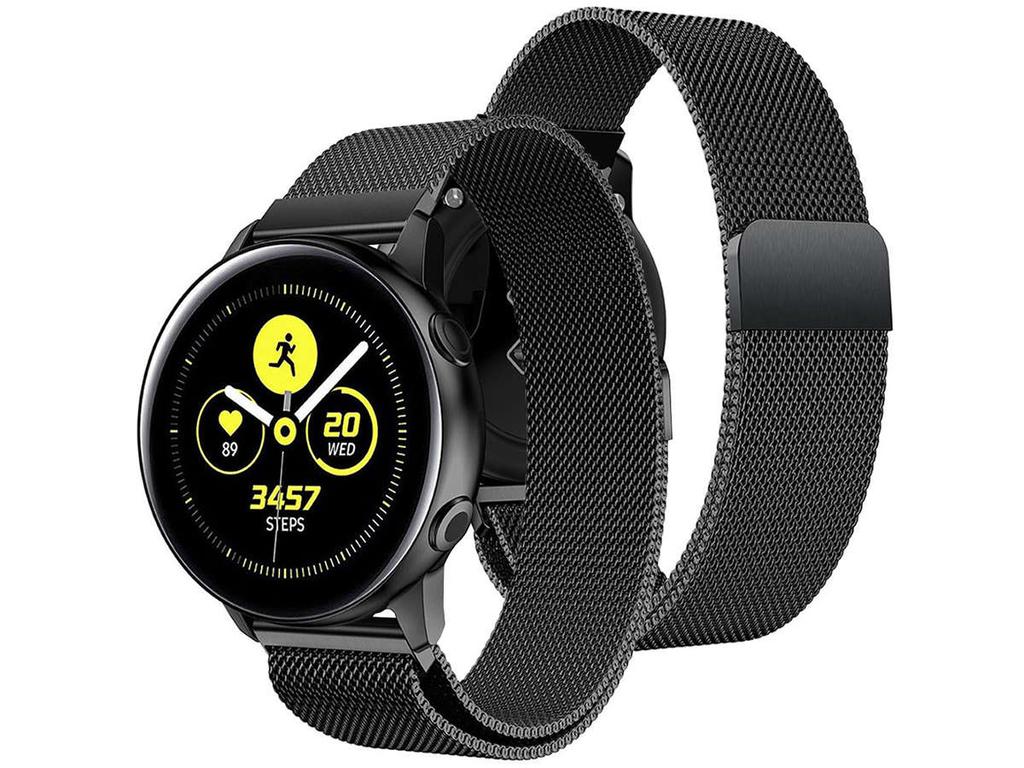 Bransoleta Milanese Pasek Alogy Stal Nierdzewna Do Smartwatcha 22Mm Czarna