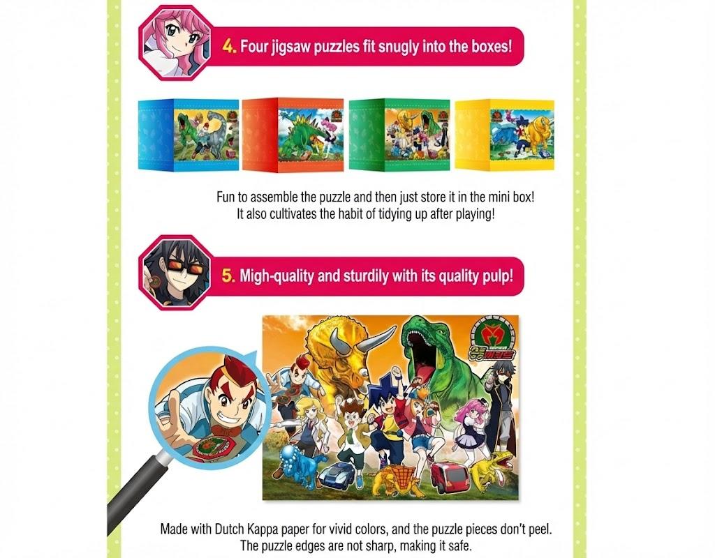 Dinosaurier-Mecard-Mini-Box-Puzzle, 104 Teile, Kinderspiele, Lernspielzeug