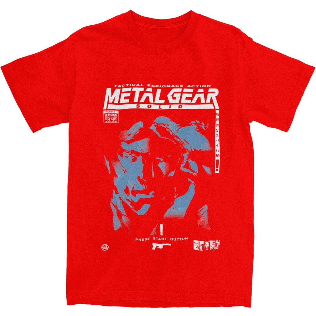 Men's MGS1 Solid Snake Game T Shirts 100% Cotton Tops Summer Y2K Short Sleeves T-Shirt O Neck Custom DIY Tee Shirt Plus Size 5XL