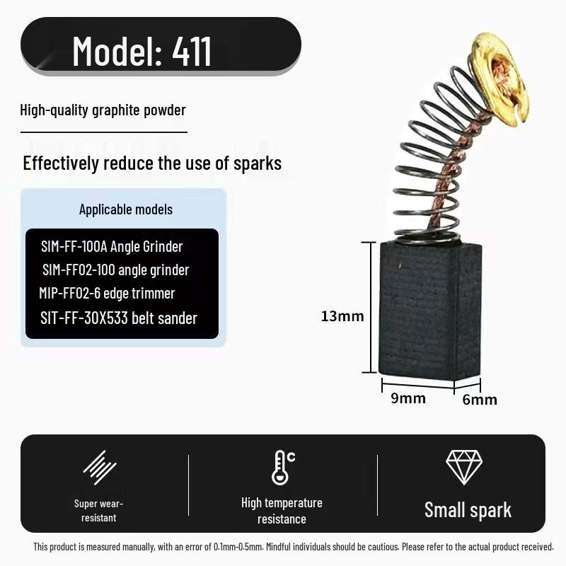 

Power Tool Carbon Brushes for Electric Hammer, Angle Grinder, Hand Drill, and Impact Drill