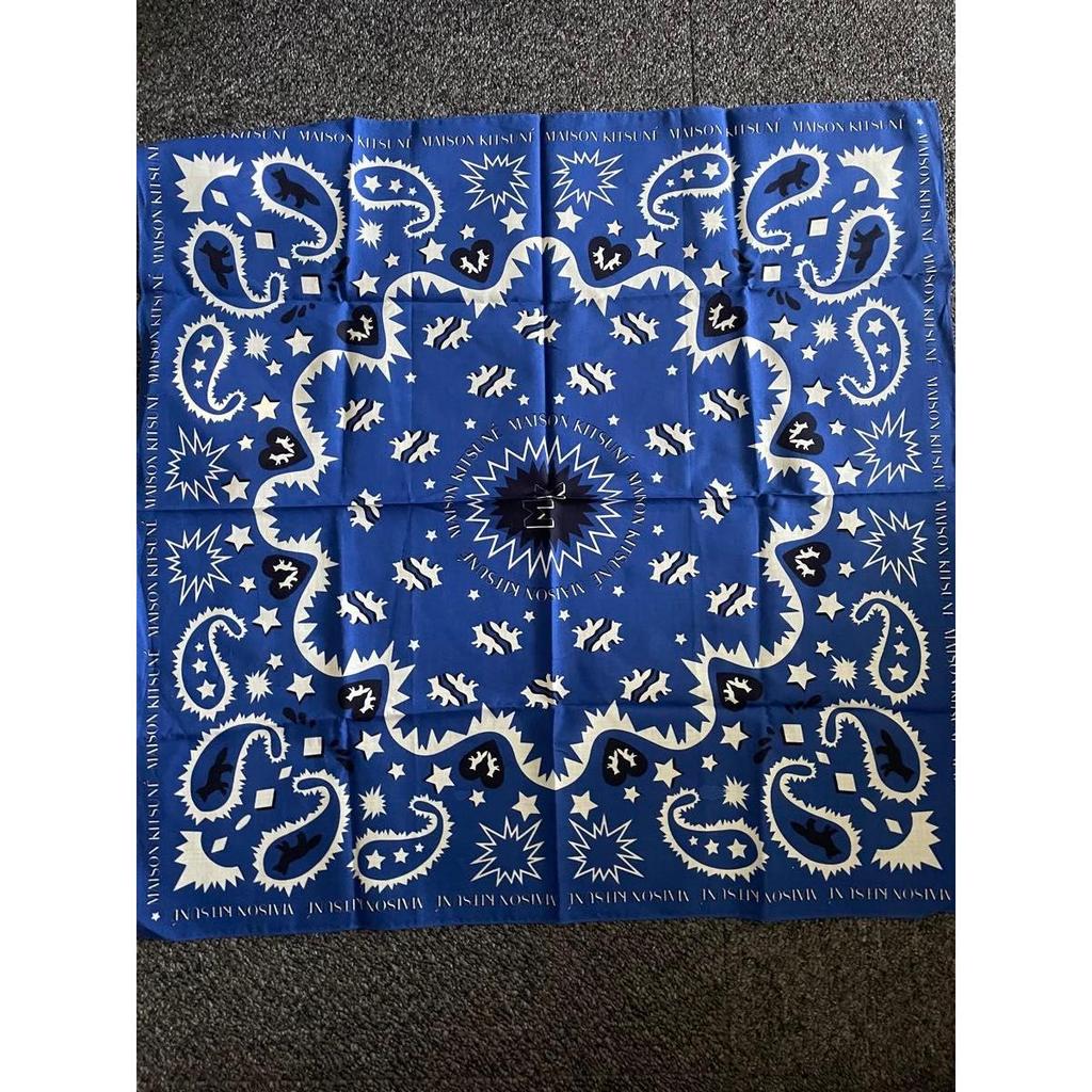 Used Fox Maison Kitsune Paisley Bandana Handkerchief New Unused