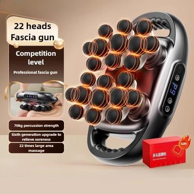 22-Kopf-Faszienpistole Hochfrequente Vibration Körpermassagepistole Rücken- und Taillenmassagegerät Nacken-Schulter-Massagegerät Muskel-Massagegerät