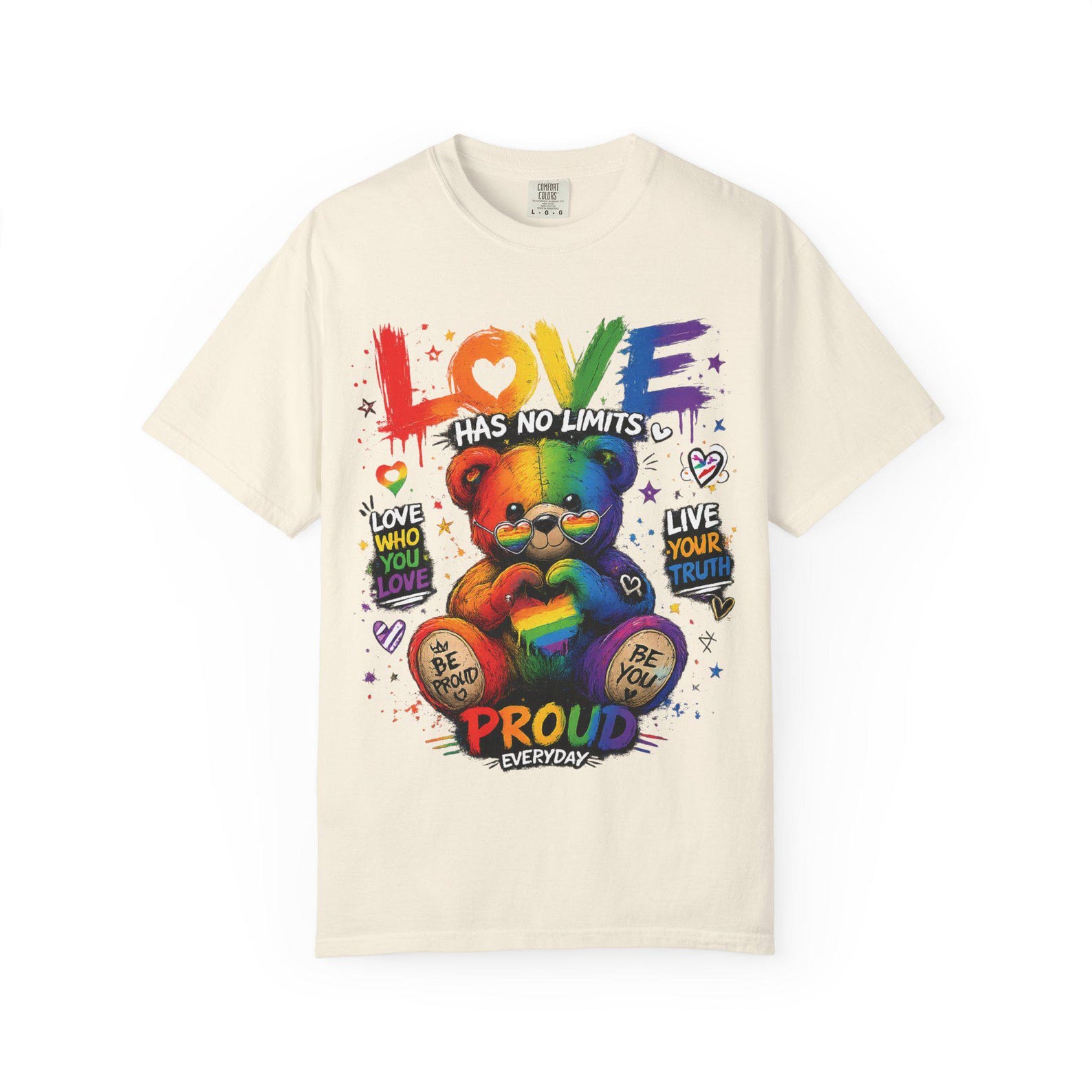 Rainbow Teddy Bear T-shirt | Pride Tee | Be Proud L
