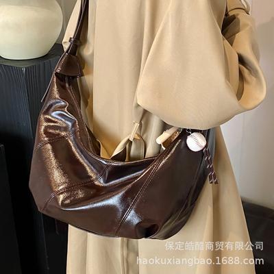 Large-capacity Bag Women's 2025 New High-end Texture Niche Autumn and Winter Versatile Single Shoulder Messenger Bag Broadband Dumpling Bag