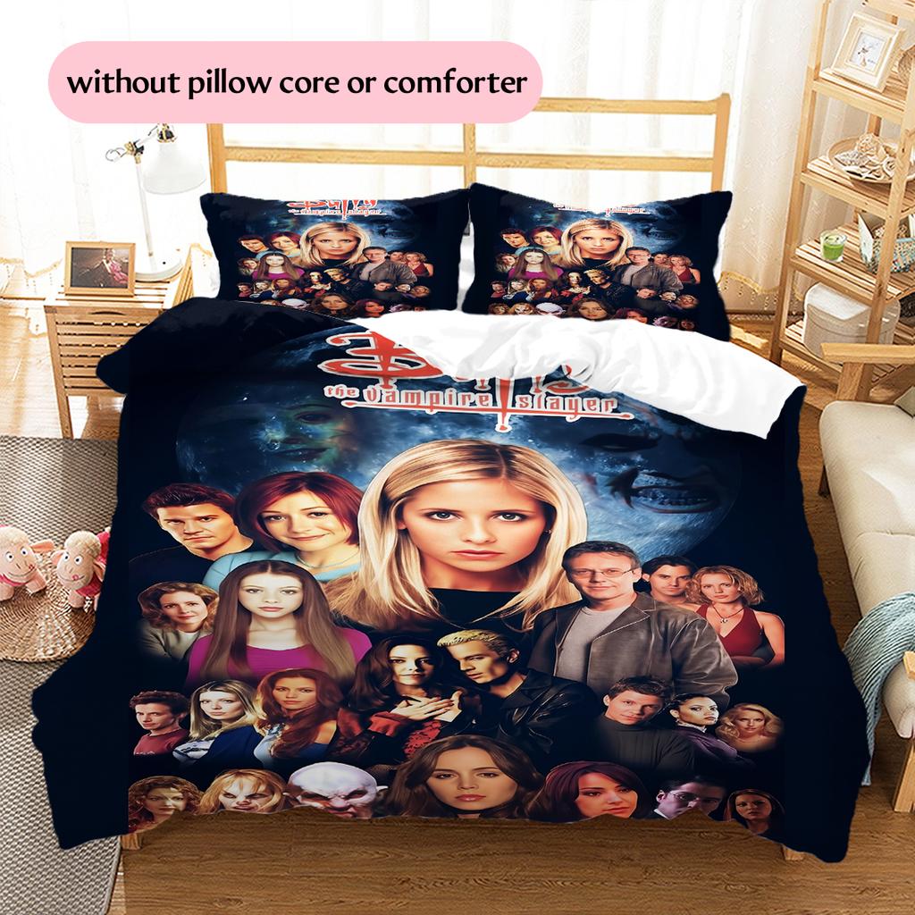 Buffy the Vampire Slayer Pattern Bedding Home Decoration Birthday Gift (1 * duvet cover + 2 * pillowcase, without core)