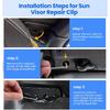 Sun Visor Repair Kit,Upgrade Wrangler Visor Repair Kit Aluminum Alloy Sun Visor Clips Replacement for Jeep Wrangler JK 2018/Wrangler 2018-/Gladiator