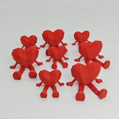 3D Printed Red Heart Valentine's Day Proposal Ornament with Movable Joints