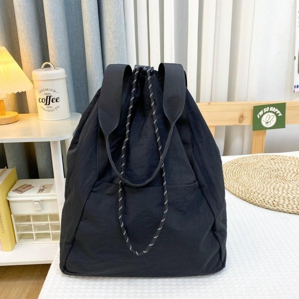 Large Capacity Nylon Backpack Multi-Functional Sports Knapsack Drawstring Shoulder Bag Outdoor